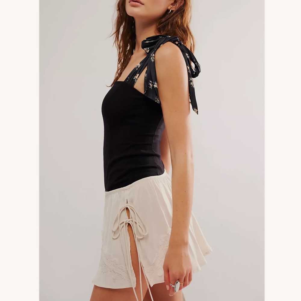Free people Movement by Free People Black Bodysuit with Floral Accents - Picture 8 of 8